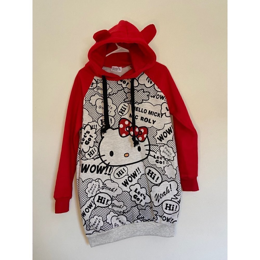 Hello Kitty Red and White Graphic Hoodie - Picture 7 of 8
